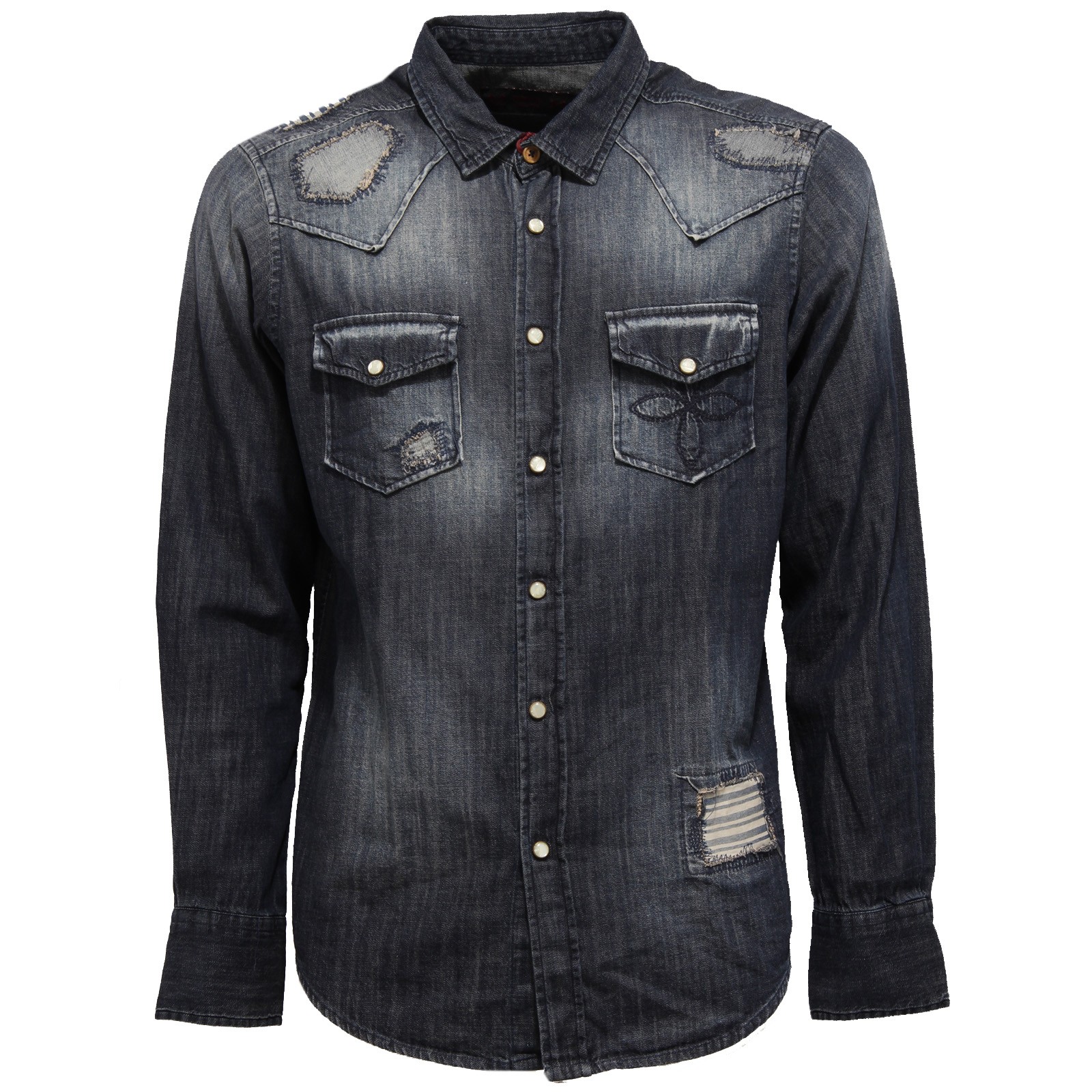 Ventis Uomo Abbigliamento Camicie Camicie denim Jeans Shirt Long Sleeves Men 