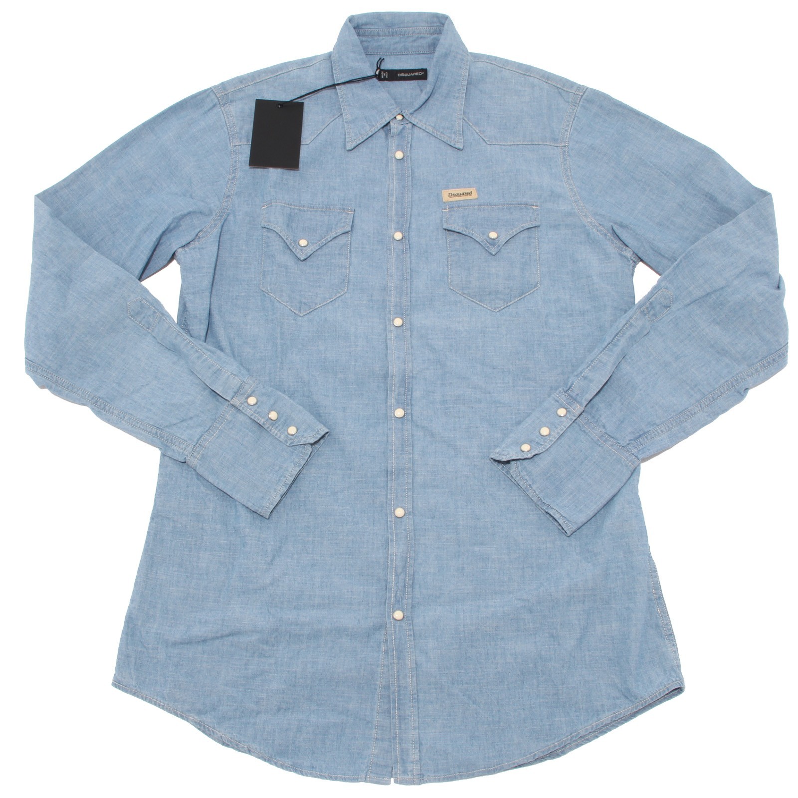 3371O camicia jeans DSQUARED D2 azzurro denim camicie uomo shirt men