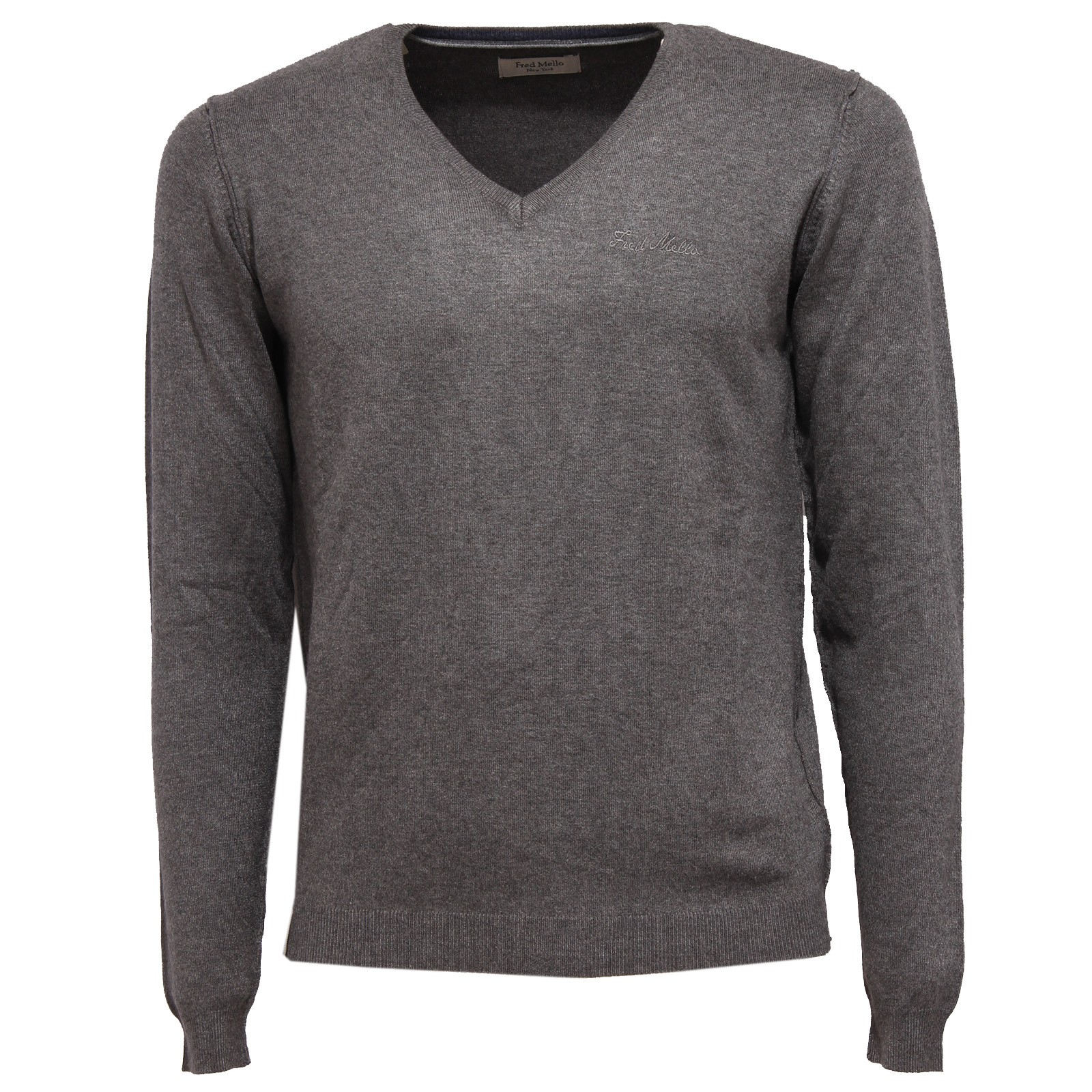 5555K maglione uomo FRED MELLO серая одежда, окрашенный свитер для мужчин