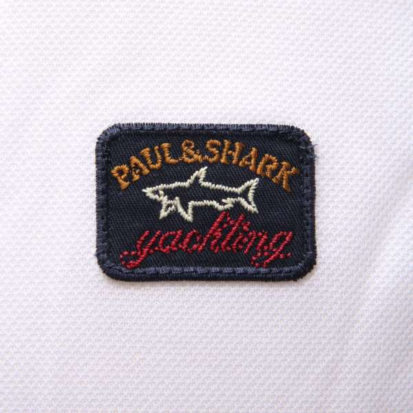 0010AE polo uomo PAUL & SHARK white cotton t-shirt man