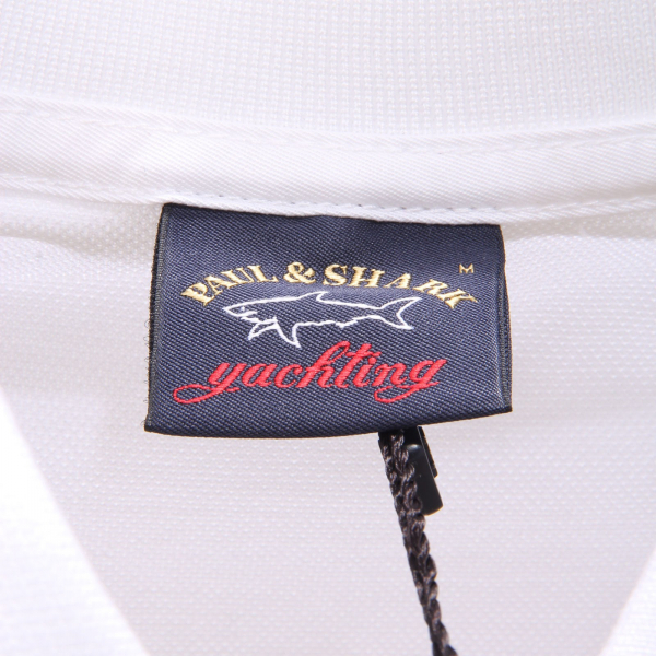 0010AE polo uomo PAUL & SHARK white cotton t-shirt man