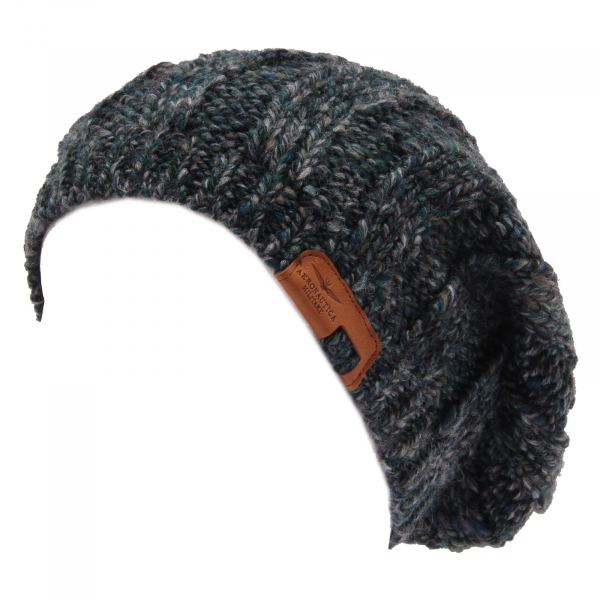 0012W cuffia bimbo AERONAUTICA MILITARE wool green hat boy kid