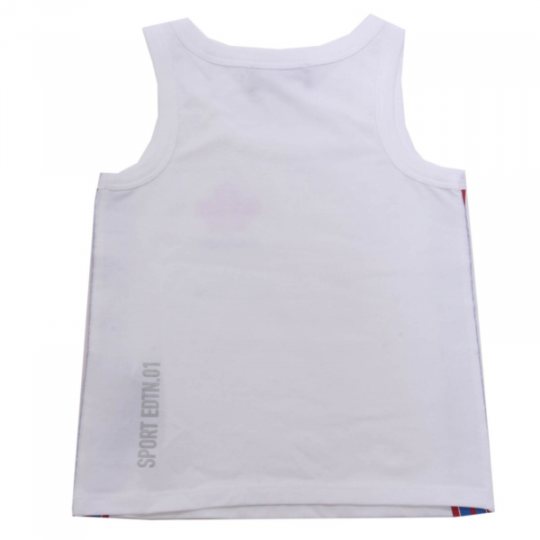 0014AH canotta bimba unisex  GIRL DSQUARED2 white printed cotton tank top