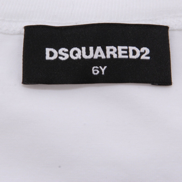 0014AH canotta bimba unisex  GIRL DSQUARED2 white printed cotton tank top