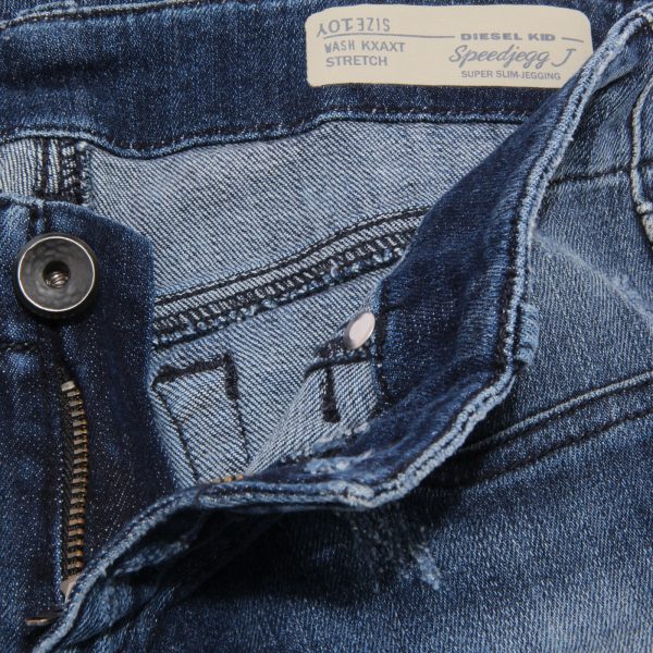 0016W jeans bimba DIESEL blu denim super slim stretch jegging pant kid