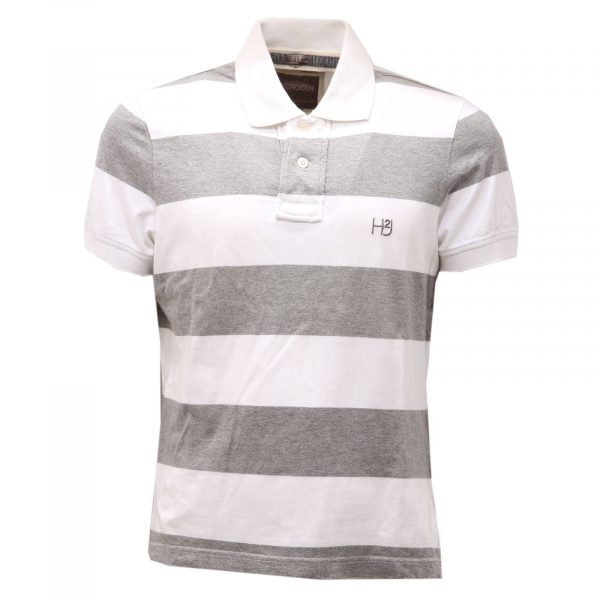 0028AD polo uomo HYDROGEN white/grey cotton polo shirt man