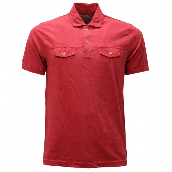0045AD polo uomo M.GRIFONI DENIM red cotton polo shirt man