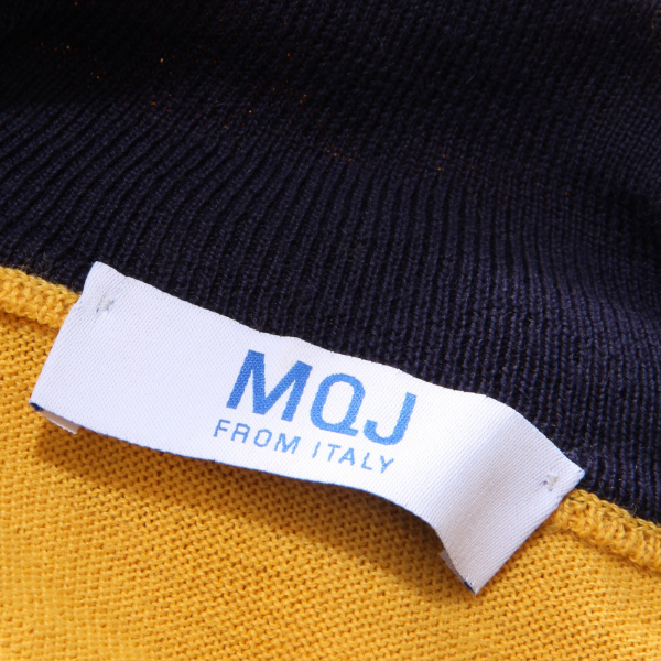 0048AG maglione uomo MQJ yellow/grey wool blend half zip sweater man
