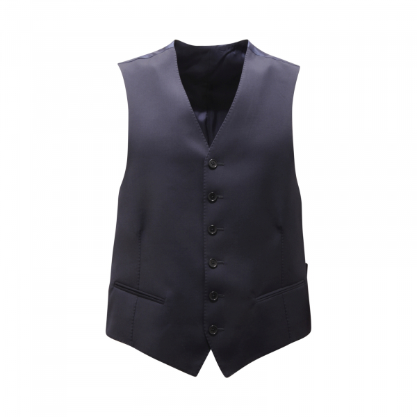 0050AT gilet uomo NO BRAND man wool waistcoat blue