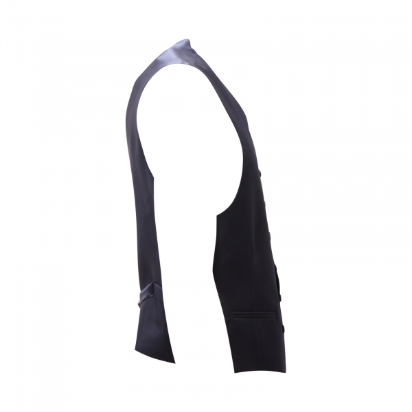0050AT gilet uomo NO BRAND man wool waistcoat blue