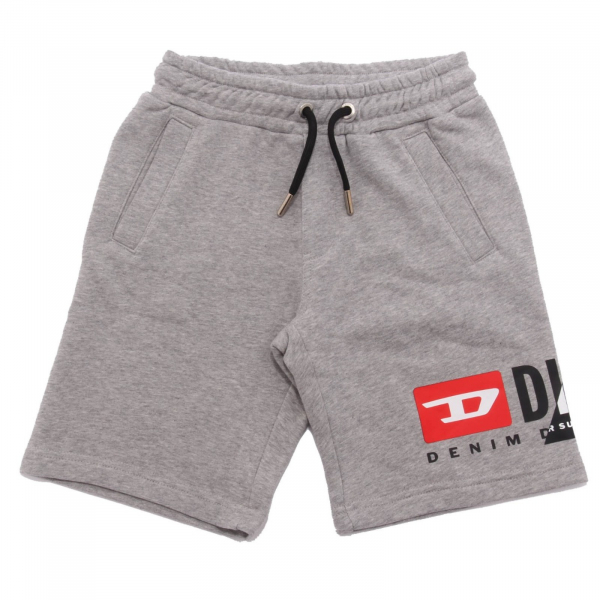 0055AH bermuda bimbo BOY DIESEL grey printed cotton shorts
