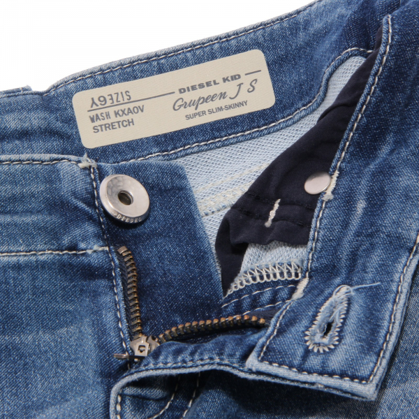 0057W jeans bimba DIESEL blu denim super slim stretch skinny pant kid