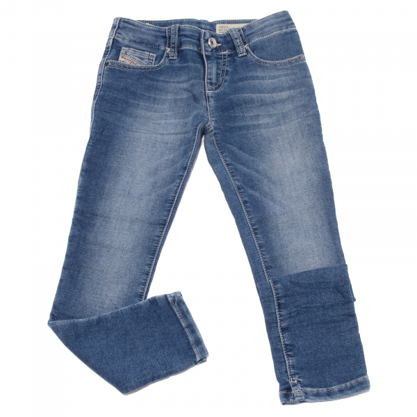 0057W jeans bimba DIESEL blu denim super slim stretch skinny pant kid