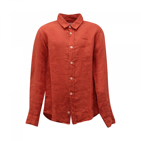 0061AR camicia LINO bimbo PAOLO PECORA boy kids linen shirt