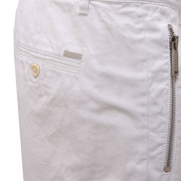 0066AF pantalone uomo DSQUARED2 white cotton trouser man