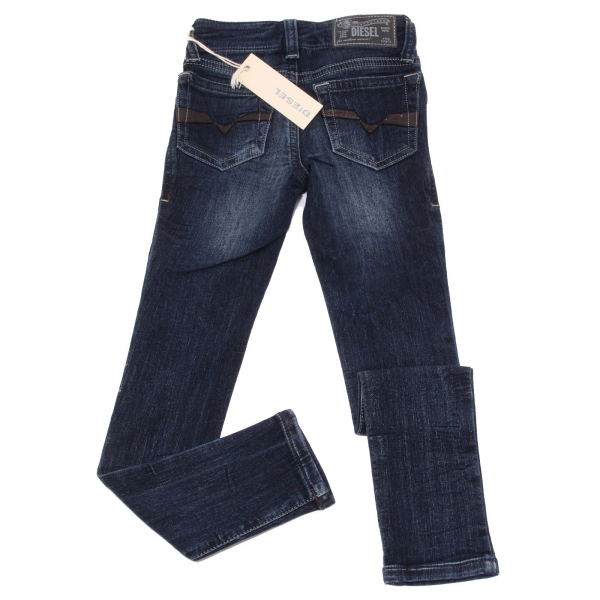 0072W jeans bimba DIESEL blu denim super slim stretch jegging pant kid