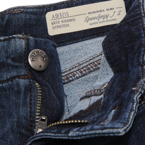 0072W jeans bimba DIESEL blu denim super slim stretch jegging pant kid