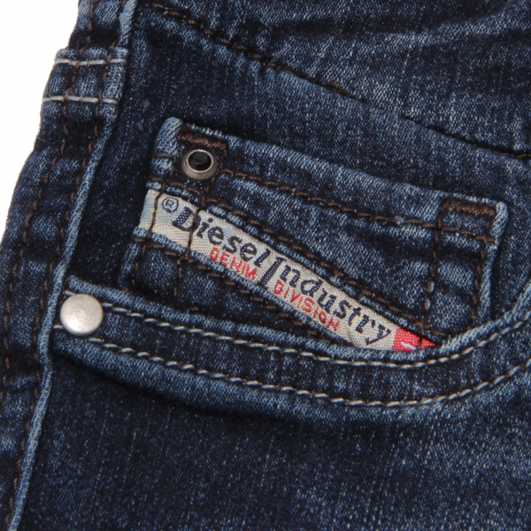 0072W jeans bimba DIESEL blu denim super slim stretch jegging pant kid