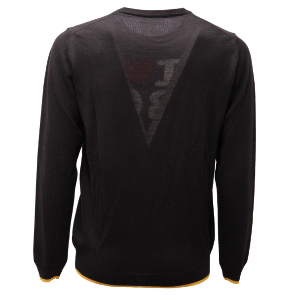 0074AG maglione uomo MQJ black wool blend sweater man