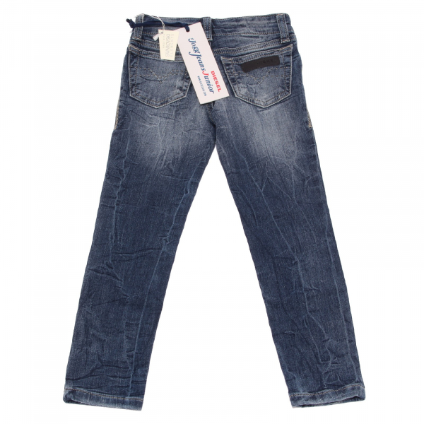 0076W jeans bimba DIESEL blu denim super slim stretch jegging pant kid
