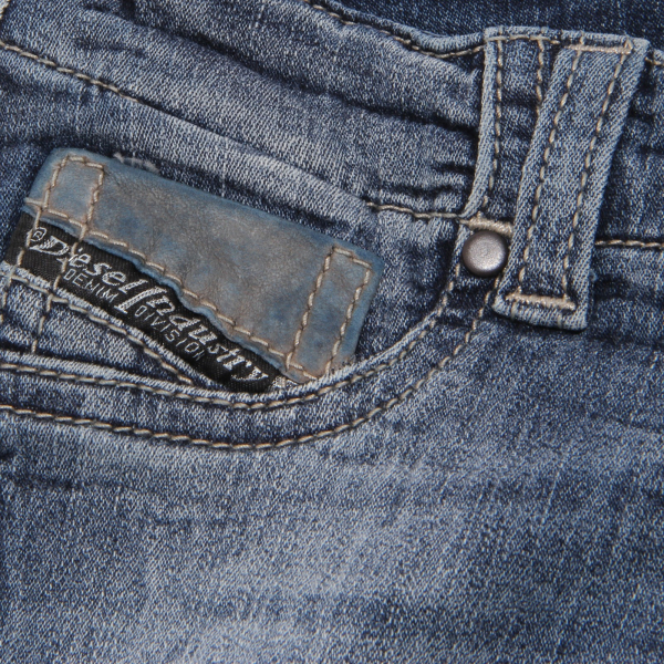 0076W jeans bimba DIESEL blu denim super slim stretch jegging pant kid