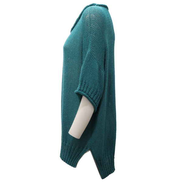 0078AE maxi maglia donna TWIN-SET blue petroleum sweater women