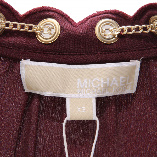 0096AE blusa camicia donna MICHAEL MICHAEL KORS bordeaux silk blouse women