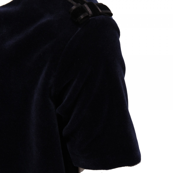 0112Z abito bimba girl LANVIN VELLUTO vestito blue velvet dress