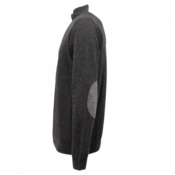 0137V maglione lupetto full zip uomo ALTEA grigio lana sweater men