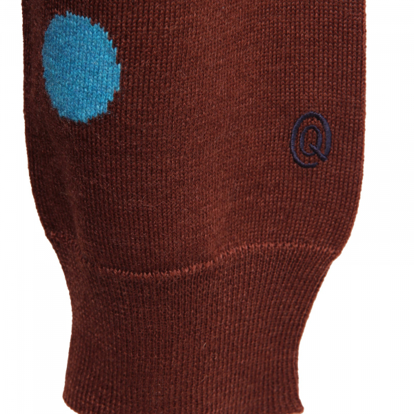 0146AG maglione uomo MQJ brown wool blend sweater man