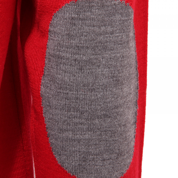 0161AG maglione uomo MQJ red/grey wool blend v-neck sweater man