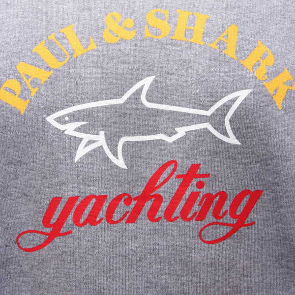 0196AF felpa uomo PAUL & SHARK grey cotton sweatshirt man