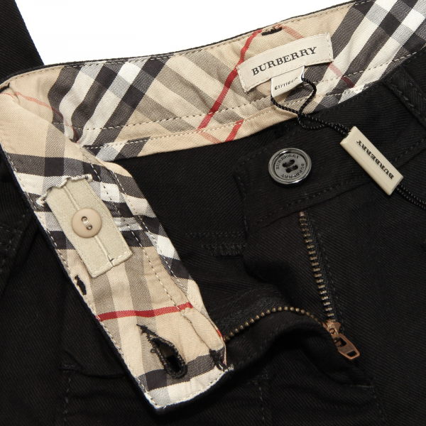 0208H jeans bimba nero BURBERRY pantaloni pantalone trousers kids