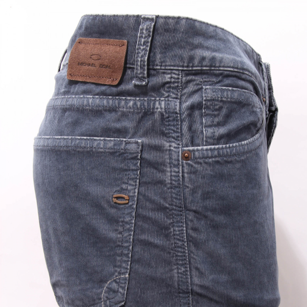 0211AO pantalone uomo MICHAEL COAL man velvet trousers blue
