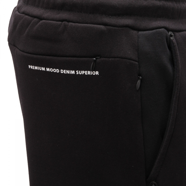 0214AD pantalone tuta uomo PREMIUM MOOD DENIM SUPERIOR black sweatpant man