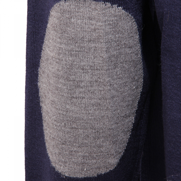 0221AG maglione uomo MQJ blue/grey wool blend half zip sweater man