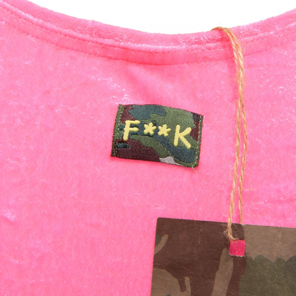 0225Q canotta ciniglia F**K rosa maglia donna t-shirt women