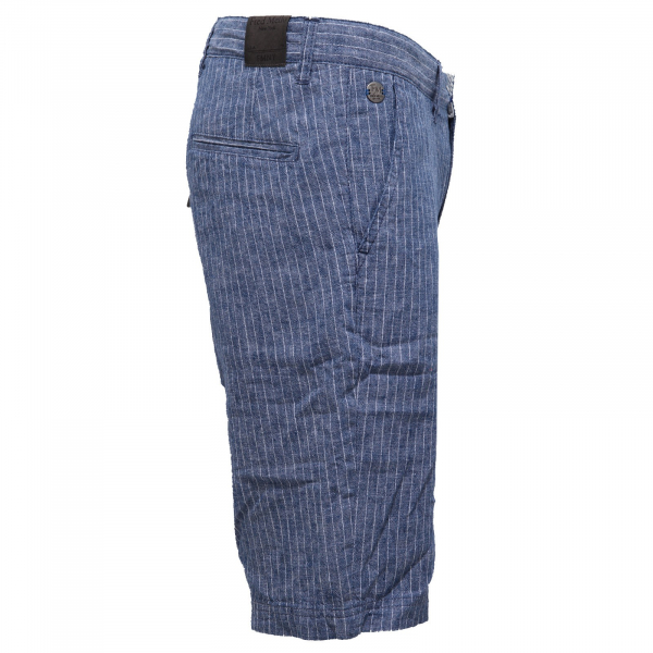 0232AB bermuda uomo FRED MELLO linen/cotton  slim  stripes shorts man