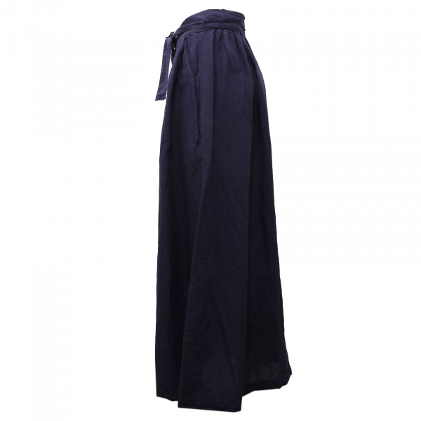 0239AE gonna vita alta donna WOOLRICH blue cotton/linen skirt women