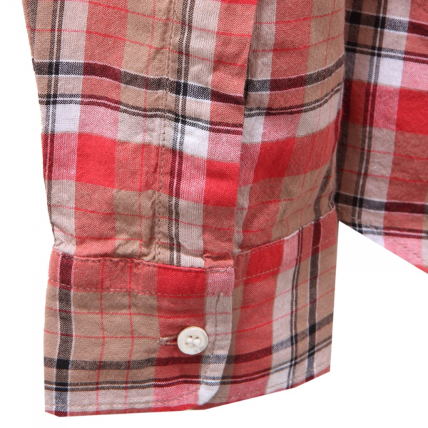 0315AI camicia uomo ASPESI men shirt cotton checked red/beige
