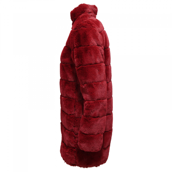 0320J  ecopelliccia donna TOY G cappotto eco coat red jacket woman