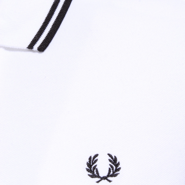 0329Y polo donna  FRED PERRY white/black  women slim polo t-shirt