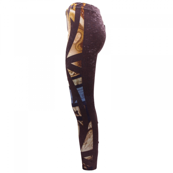 0339Q LEGGINGS F**K ciniglia fantasia  pantalone donna trouser woman