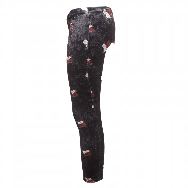 0364Q LEGGINGS VICOLO fantasia rose pantalone donna trouser woman