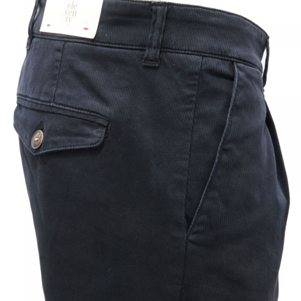 0370AL pantalone uomo ELEVENTY men textured cotton trouser blue