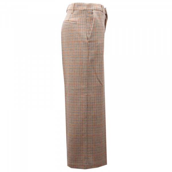 0382AF pantalone donna TWINSET grey/beige check wool blend trouser woman