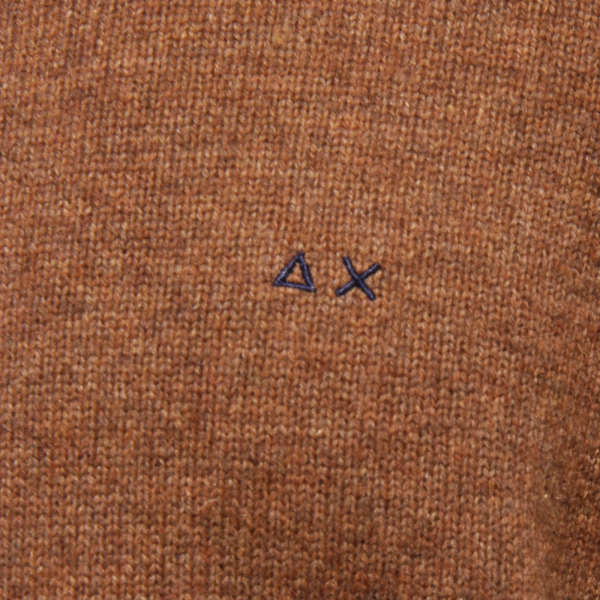0389Z maglione uomo SUN 68 mix wool brown sweater man