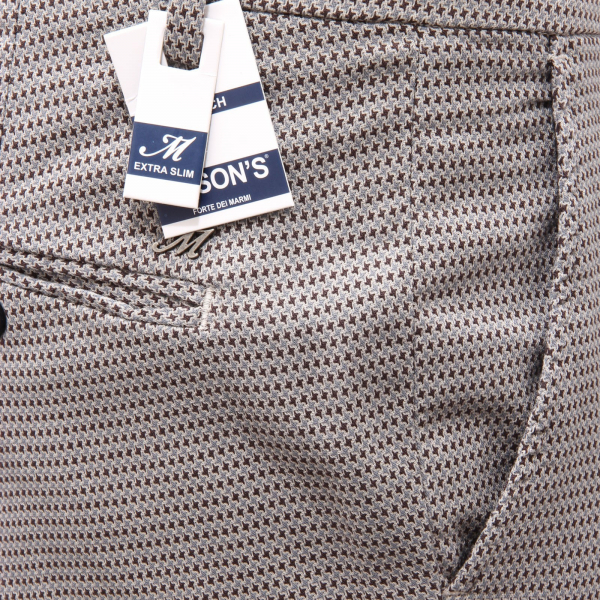 0392AF pantalone uomo MASON'S grey micro pattern cotton trouser man