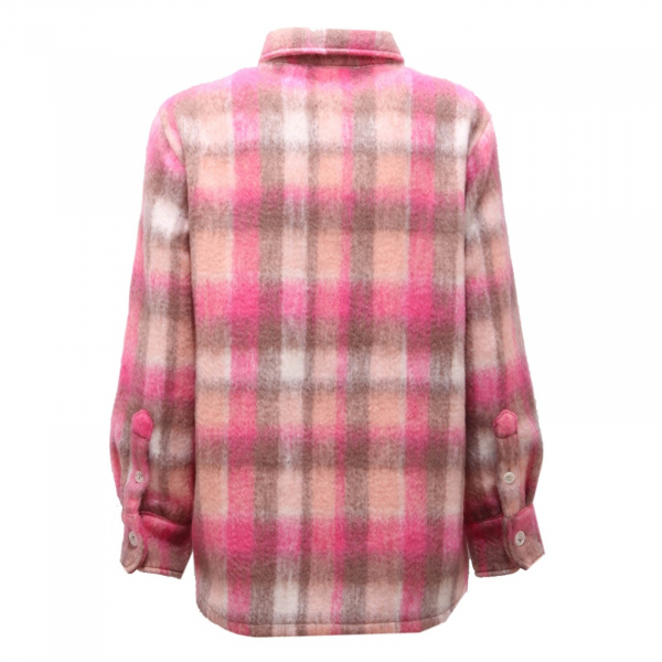 0449AI giacca camicia  SUN68 woman checked wool blend  jacket pink