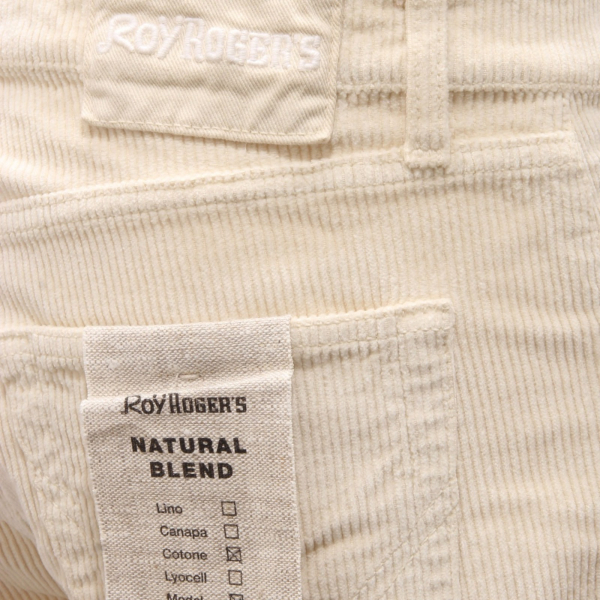 0453AL pantalone velluto velvet  uomo ROY ROGERS man corduroy trouser off white